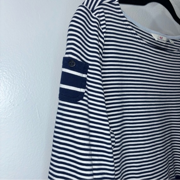 Vineyard Vines Navy White Stripe Cotton Nautical Dress Size Large - Picture 6 of 11